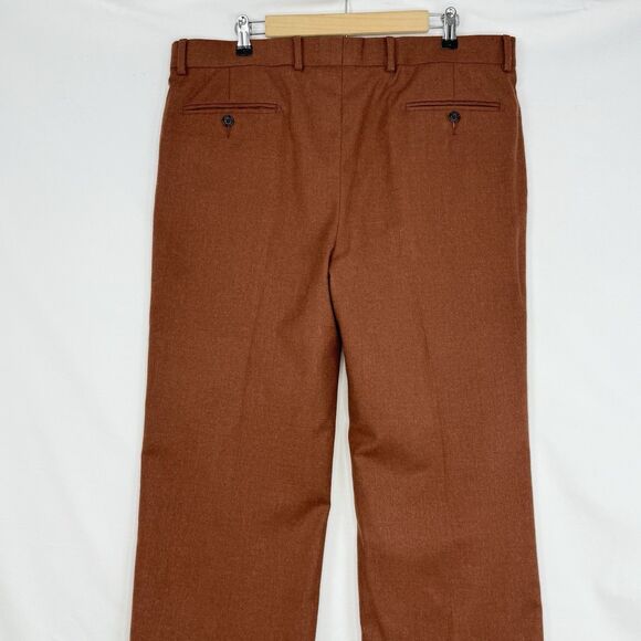 Paul Frederick Men’s 36x28 Brown Pleated Dress Pants Cuffed Wool Cashmere - Picture 4 of 14